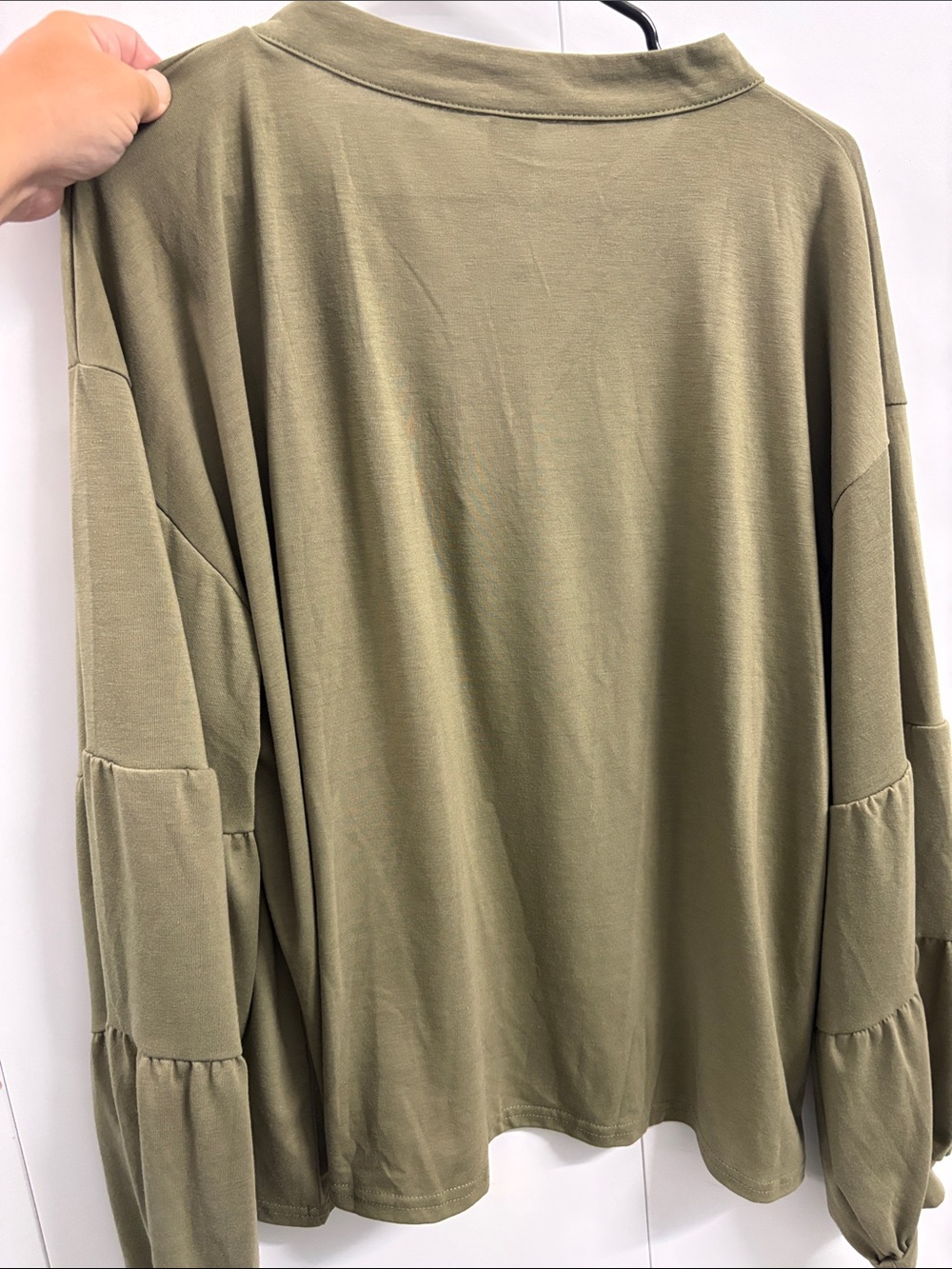 Women's Olive Green Split-Neck Top NWOT! - Picture 3 of 7